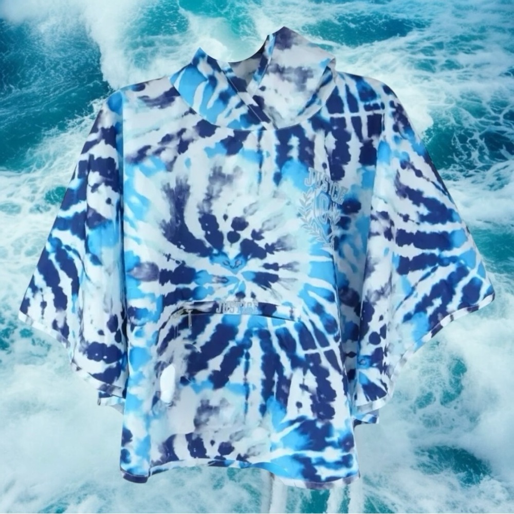 NEW!! Justice Tie-Dye Hooded kids Poncho